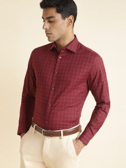 Andamen - Red Mens Full Sleeve Cutaway Shirt Slim Fit