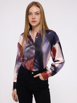Cover Story - Printed Collared Women Shirt