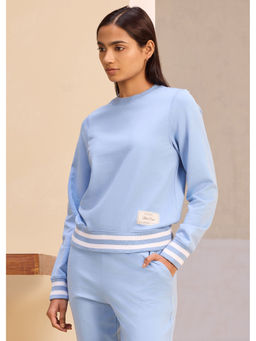 Alonge - Cool Blue Yarn Dyed Rib Sweatshirt