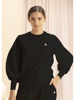 Alonge - Black Balloon Sleeve Sweatshirt
