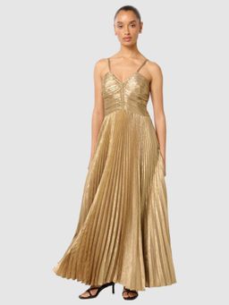Forever New - Jayden Petite Gold Pleated Maxi Dress