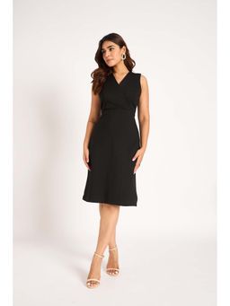 Femmella - Black Sheath Knee Length Dress