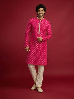 Vastramay - Men Falsa Viscose Knee Length Kurta with Pyjama