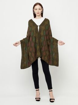 KnitStudio - Olive Patterned Knitted Shawl