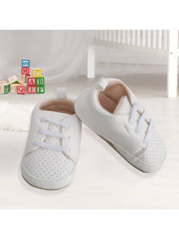 Baby Moo - White Lace Up Booties
