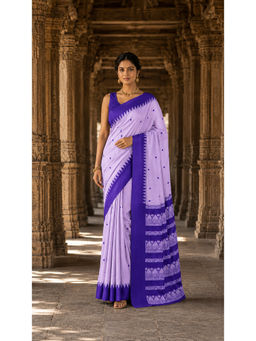 Anjaneya Sarees - Silk Kanjivaram Purple Woven Handloom Saree with Unstitched Blouse
