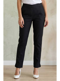 Elleven - Womens Black Solid/Plain Pant