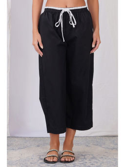 Zuri - Womens Black Solid/Plain Culottes