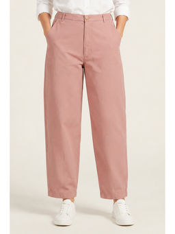 Zuri - Womens Pink Solid/Plain Pant