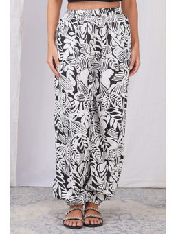 Zuri - Womens Black Floral Haram Pant