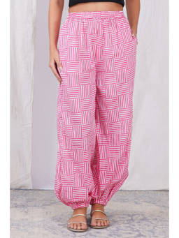 Zuri - Womens Pink Printed Haram Pant