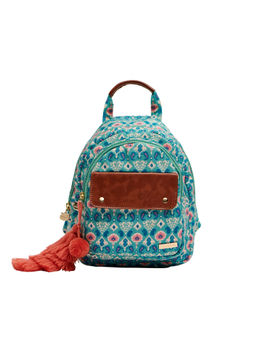 Chumbak - Folk Art Ikkat Women's Mini Backpack- Blue
