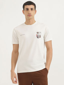 United Colors of Benetton - White Pure Cotton Printed T-Shirt