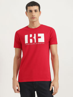 United Colors of Benetton - Red Pure Cotton Printed T-Shirt