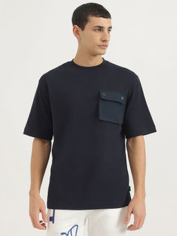 United Colors of Benetton - Blue Cotton Blend Solid T-Shirt