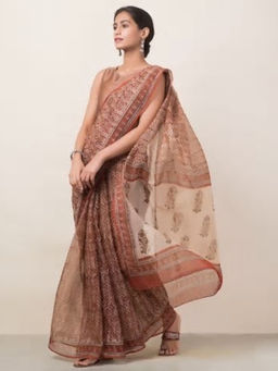 Fabindia - Cotton Silk Bagru Print Sari