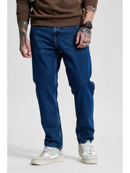Snitch - Blue Solid Loose Casual Jeans for Men