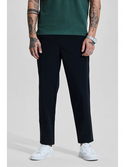 Snitch - Black Solid Comfortable Fit Trousers