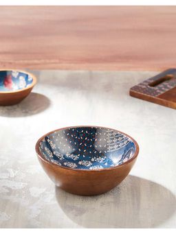 Fabindia - Blue Parthiv Mango Wood Serving Bowl