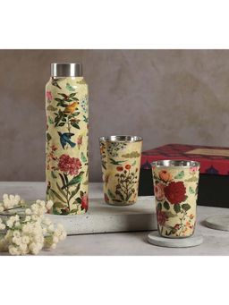 India Circus by Krsnaa Mehta - Green Bird Land Bottle and Tumbler Set