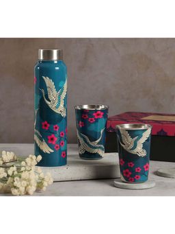India Circus by Krsnaa Mehta - Teal Aerial Moments Bottle and Tumbler Set