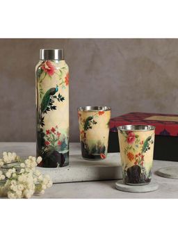 India Circus by Krsnaa Mehta - Beige River Bank Silvassa Bottle and Tumbler Set