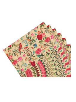 India Circus by Krsnaa Mehta - Beige Bird Land Table Mats (Pack of 6)