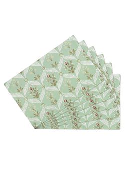 India Circus by Krsnaa Mehta - Green Blooming Dahlia Table Mats (Pack of 6)