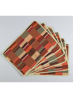India Circus by Krsnaa Mehta - Multi-Color Horizontal Hues Quilted Table Mats (Pack of 6)