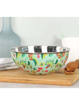 India Circus by Krsnaa Mehta - Green Neon Cyanic Pop Burst Steel Katori Bowl