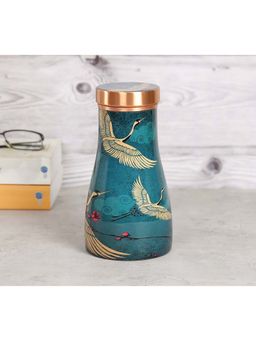 India Circus by Krsnaa Mehta - Teal Legend of the Cranes Bedside Copper Jar