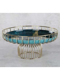 India Circus by Krsnaa Mehta - Blue Legend of the Cranes Iron Cake Stand