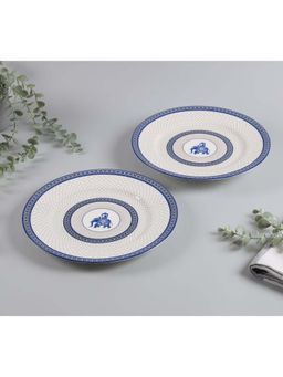 India Circus by Krsnaa Mehta - White Oceanic Opulence Dinner Plates (Pack of 2)
