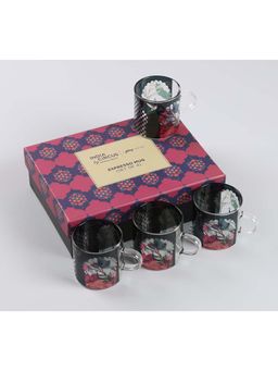 India Circus by Krsnaa Mehta - Black Signature Windows Glass Espresso Mugs (Pack of 4)