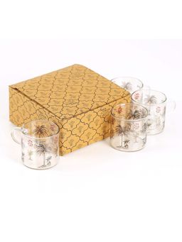 India Circus by Krsnaa Mehta - Clear Chevron Palms Glass Espresso Mugs (Pack of 4)