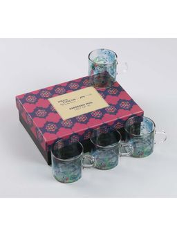 India Circus by Krsnaa Mehta - Multi-Color Tropical View Glass Espresso Mugs (Pack of 4)