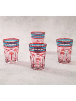 India Circus by Krsnaa Mehta - Clear Blushed Palmeria Chai Glasses (Pack of 4)