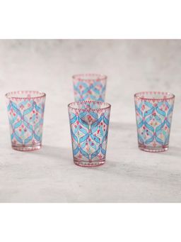India Circus by Krsnaa Mehta - Clear Blooming Dahlia Chai Glasses (Pack of 4)