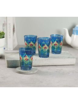 India Circus by Krsnaa Mehta - Blue Beryl Fir Chai Glasses (Pack of 4)