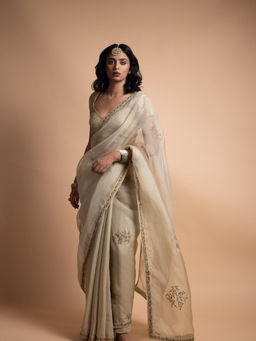 Rhua India - Ahana Saree With Stitched Blouse with Stitched
