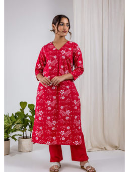 Studio Rabha - Red Gulmohar Kurta With Pant