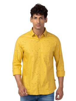 Spykar - Yellow Full Sleeves Dobby Shirt for Men