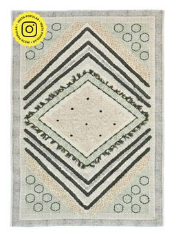 ART AVENUE - Cartera Hand Block Printed Cotton Floor Rug with Tassels