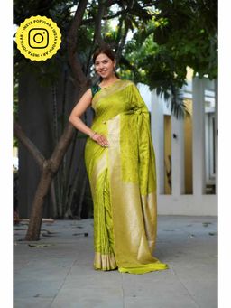 Isadora Life - Banarasi Mashru Silk Saree with Unstitched Blouse