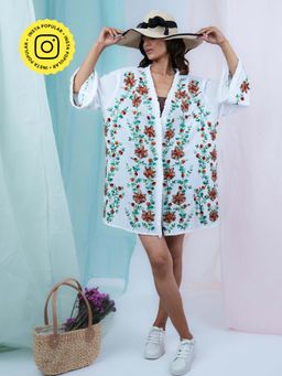 Mukul - Womens White Kaftan Shirt