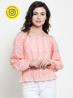 Mukul - Pink Off Shoulder Top