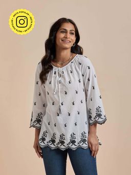 Mukul - White The Tassels and Threads Top