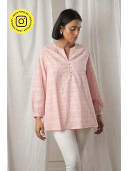 Mukul - Pink The Schiffli Chain Top