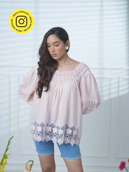 Mukul - Pink The Gala Lace Top
