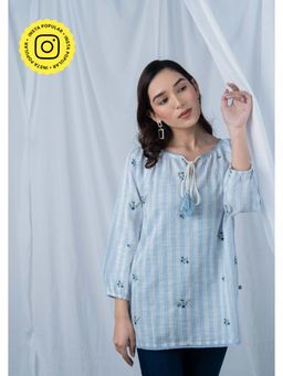 Mukul - Blue The Flora Striped Top
